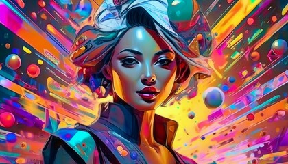 Fototapeta premium art, person illustration, background, material, illustration, art, graphic, design, cool, designer, Generative AI