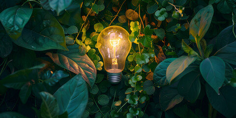 Hand holding light bulb,energy sources for renewable,natural energy and love the world concept.
 - obrazy, fototapety, plakaty
