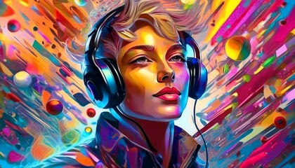 Fototapeta premium art, person illustration, background, material, illustration, art, graphic, design, cool, designer, Generative AI