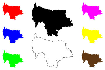 Mymensingh Division (Administrative Divisions of Bangladesh) map vector illustration, scribble sketch Mymensingh map