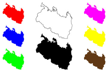 Obraz premium Rangpur Division (Administrative Divisions of Bangladesh) map vector illustration, scribble sketch Rangpur map