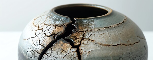 Cracked Pottery, Represents the value and beauty in imperfections, following the Japanese philosophy of wabisabi Symbolizes acceptance of the natural cycle of growth and decay