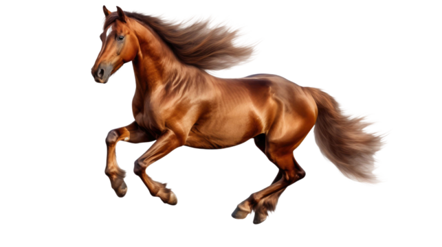 running horse isolated on a transparent background