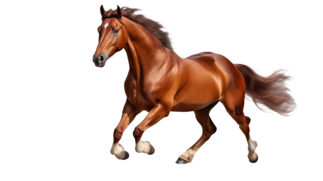 running horse isolated on a transparent background