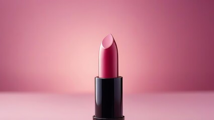 pink lipstick standing on pink background