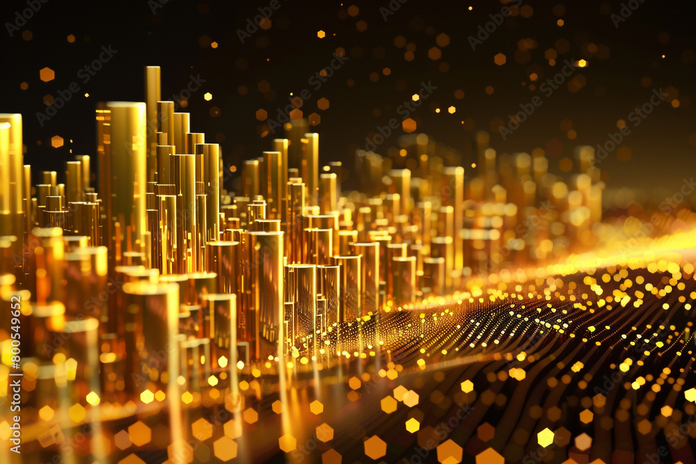 Aufkleber 3d scatter plot showing correlation between gold prices and technological advancements over decades