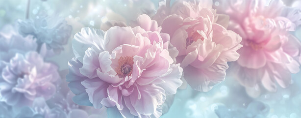 abstract artistic background with flowers in soft pastel colors