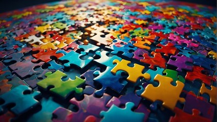 jigsaw puzzle different colors