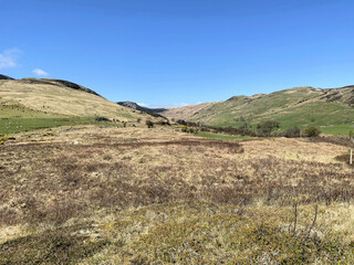 A view of the Isle of Arran in Scotland on a sunny day