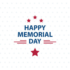 Happy Memorial Day greeting card. National American holiday illustration. Memorial Day background. Remember and honor with the USA flag, Vector illustration.