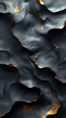Abstract Black and Gold Wavy Texture