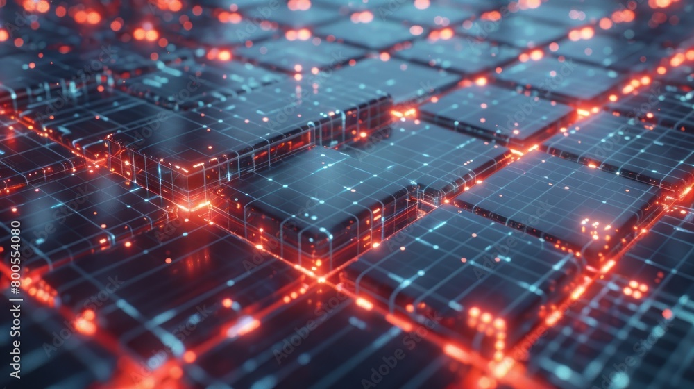 Poster technology cubes blockchain background