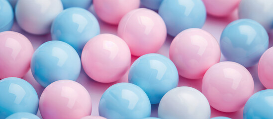 Pastel Colorful balls abstract wallpaper or background. Pattern design for poster backdrop, flyer, banner, card, cover, brochure. Cute spheres texture. 3d render style.