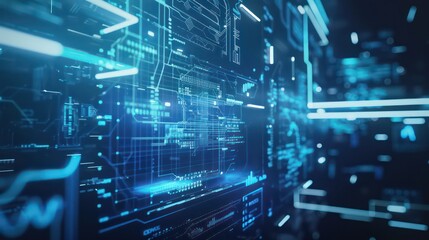 abstract illustration background with digital encryption patterns and financial market graphics, very modern and hi-tech   