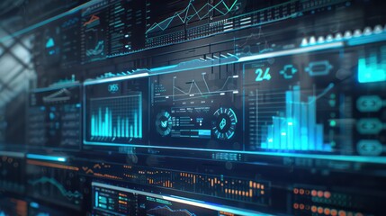 Obraz premium abstract illustration background with digital encryption patterns and financial market graphics, very modern and hi-tech 