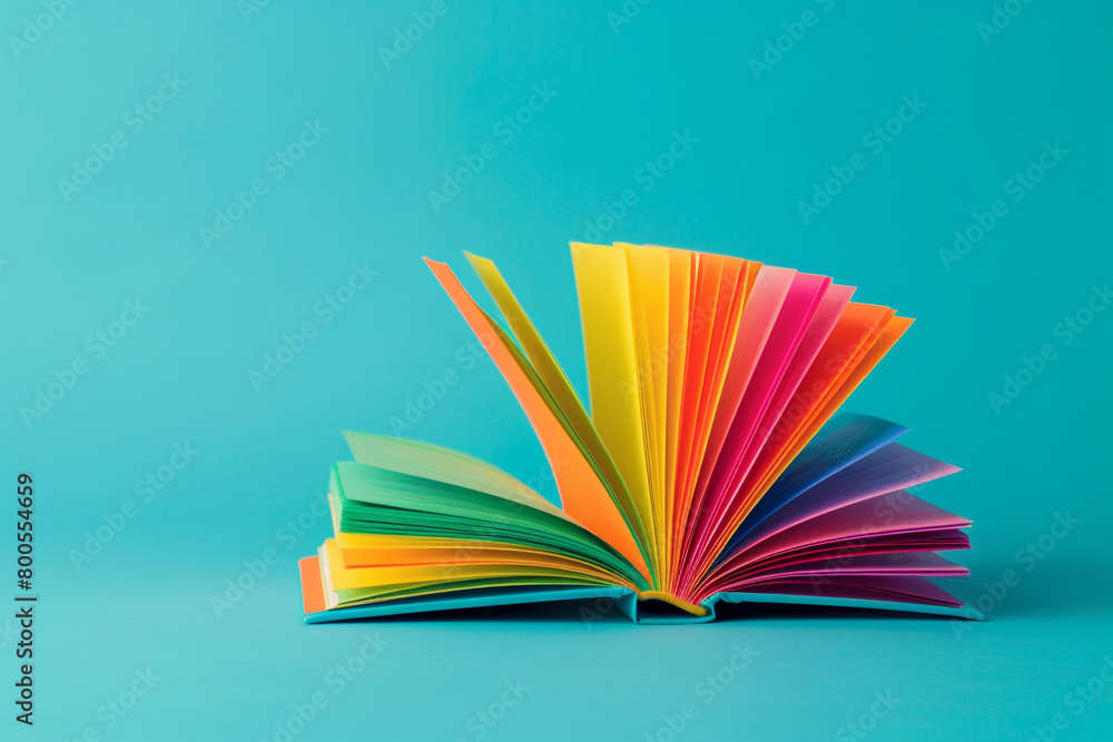 Aufkleber a book opened to a page with a different color, highlighting the importance of unique perspectives i