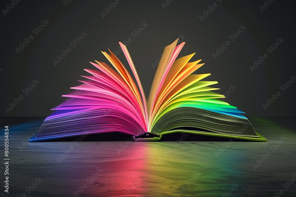 Aufkleber a book opened to a page with a different color, highlighting the importance of unique perspectives i