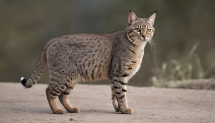 Naklejka na ściany i meble Pixiebob Cat With Its Short Tail And Bobcat Like Appearance (10)
