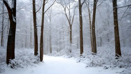 Serene Snow Covered Forest During Winter Peacefu Upscaled 4