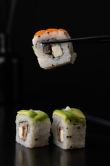 sushi and chopsticks