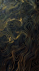 dark abstract head-up background with striking intricate golden shiny lines