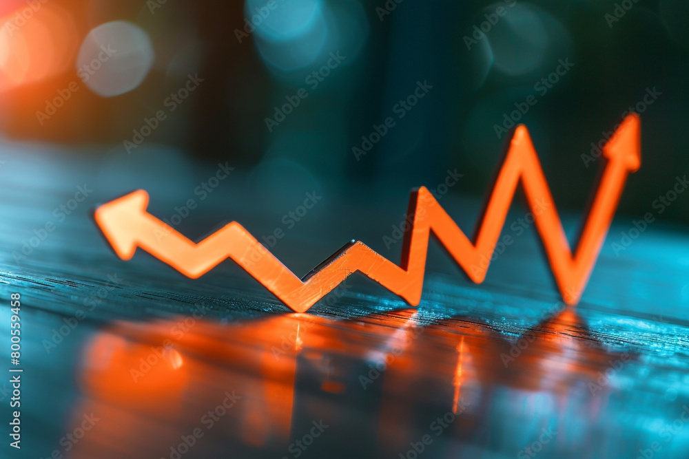 Poster a close-up of a graph depicting a sharp decline, symbolizing the sudden onset of a financial crisis 