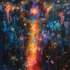 Obraz premium Astral Reverie Captivating Abstract Space Art 