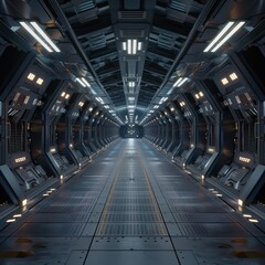 Naklejka premium empty docking bay of a spaceport