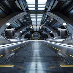 Fototapeta premium empty docking bay of a spaceport