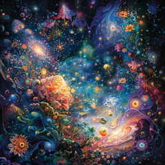 Astral Reverie Captivating Abstract Space Art 