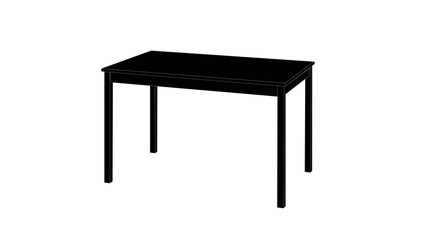 Vector Isolated Illustration of a Wooden Table. Black and white linear illustration