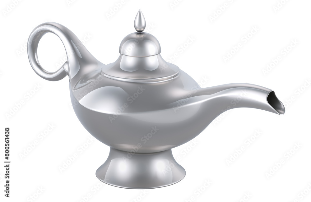 Poster aladdin magic lamp, 3d rendering isolated on transparent background