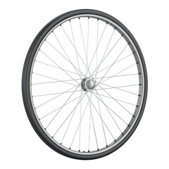 Naklejka premium Retro wire-spoked wheel, 3D rendering isolated on transparent background