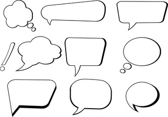 Obraz premium Comics Set of speech bubbles. Speak bubble text, cartoon. Set of speech bubbles.