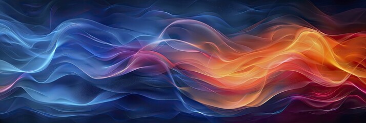 Obraz premium Harmonious cardiac rhythms represented in colorful abstract patterns, harmony blue, balanced, rhythm inspired, rhythm pattern symbol, ideal for wellness apps.