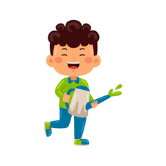 Kids celebrating Earth Day vector illustration