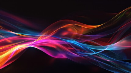 Naklejka premium futuristic wallpaper with distorted shapes and perspectives in transparent and chromatic surfaces on a black background