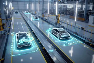 A digital twin simulation of an electric vehicle production line 