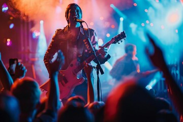 Excited Music Fans Enjoying Live Concert on Stage