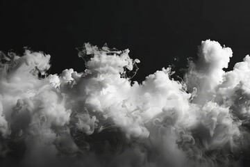 billowing smoke plumes on black abstract fluid motion