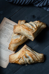 croissant on a wooden board