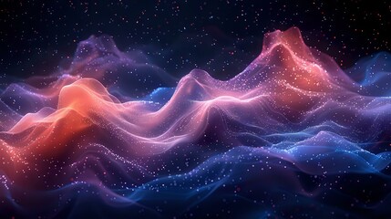 Futuristic Waves: Moody Blues and Purples in Motion - obrazy, fototapety, plakaty