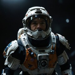 astronaut in uniform on white