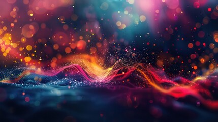 Obraz premium banner with a festive night ambience, very colorful and shinny lights