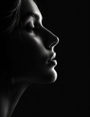 This is a captivating high-contrast image featuring an abstract shape with intricate textures against a deep black backdrop