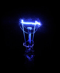 blue light bulb filament