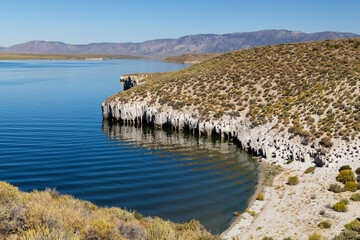 famous stone formations in the bay of the idyllic Crowley lake in california