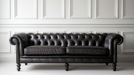 This sophisticated chesterfield sofa features capitonn� upholstery, bringing a touch of elegance to the classic paneled room set