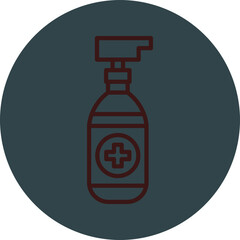 Antiseptic Grey Red Line Circle Icon Line Circle Icon
