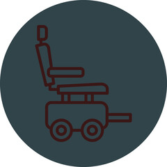 Obraz premium Automatic Wheelchair Grey Red Line Circle Icon Line Circle Icon